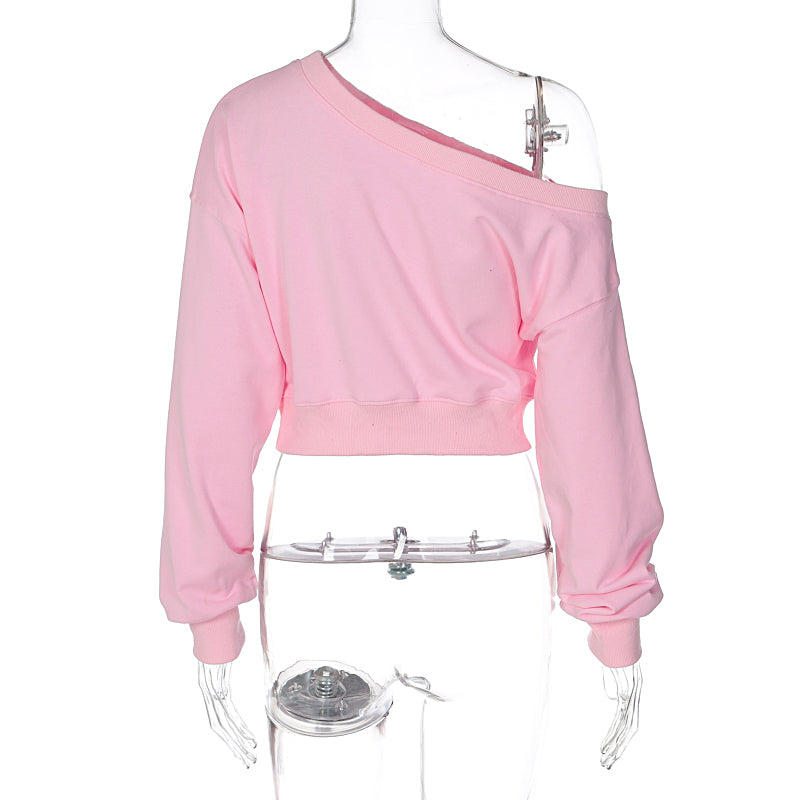 Bow Rhinestone Off Shoulder Sweater