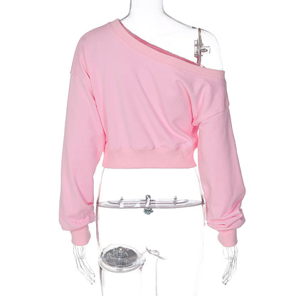 Bow Rhinestone Off Shoulder Sweater