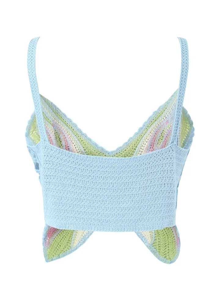 Butterfly Knit Crochet Top