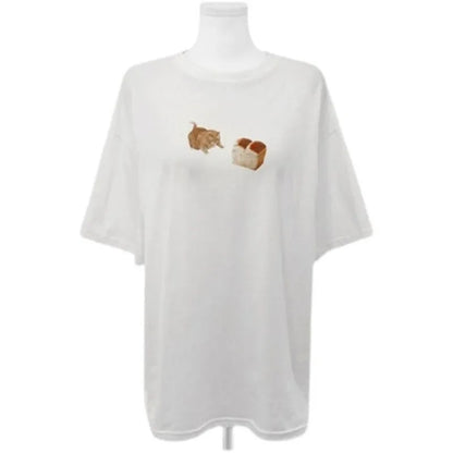 Cat Loaf Print Short Sleeve T-shirt
