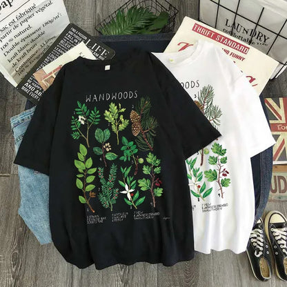 Plant Woods Print Short Sleeve T-shirt