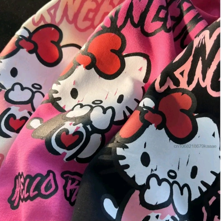 Graffiti Cat Print Hoodie