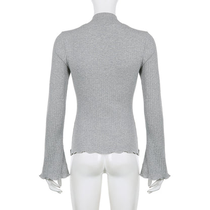 2PCS Milkmaid Patchwork Long Sleeve T-shirt