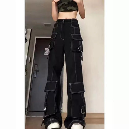 Black Cargo Denim Pants