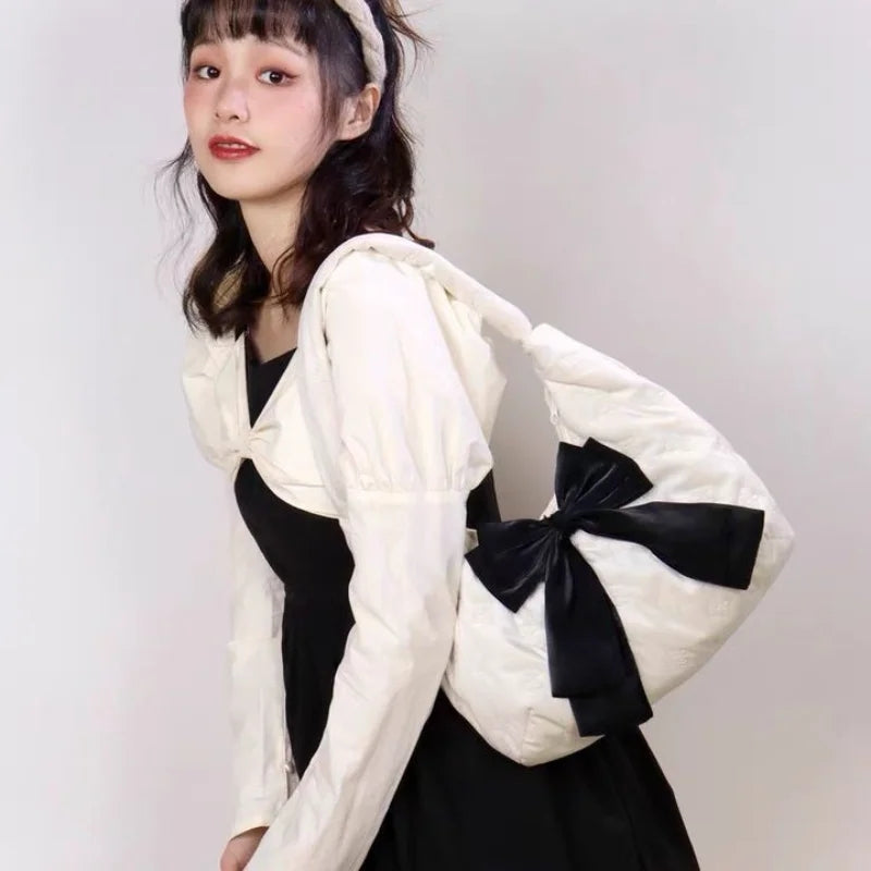 Butterfly Cotton Bow Handbag