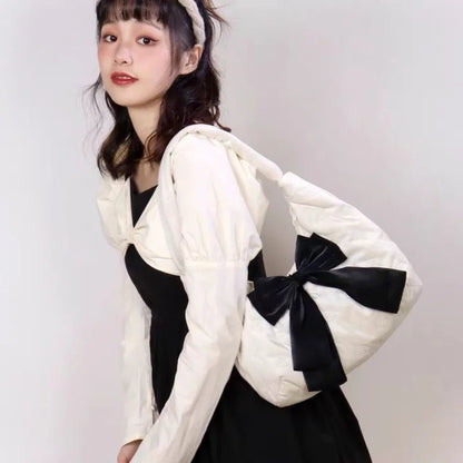 Butterfly Cotton Bow Handbag