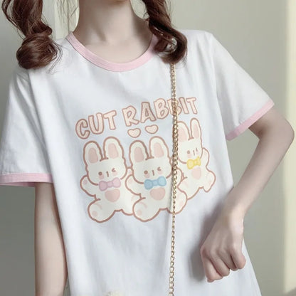 Rabbit Print Short Sleeve T-shirt