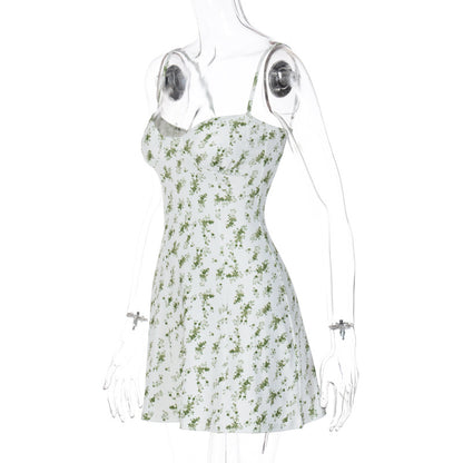 Floral Chiffon A-Line Mini Dress