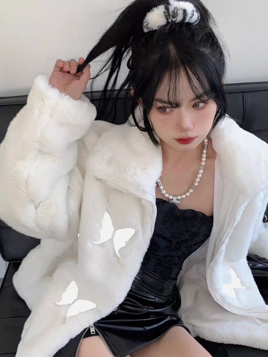 Fluffy Butterfly Parka Jacket
