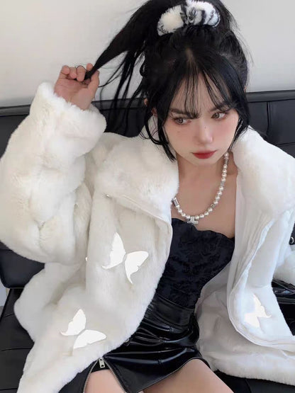 Fluffy Butterfly Parka Jacket