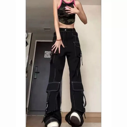 Black Cargo Denim Pants