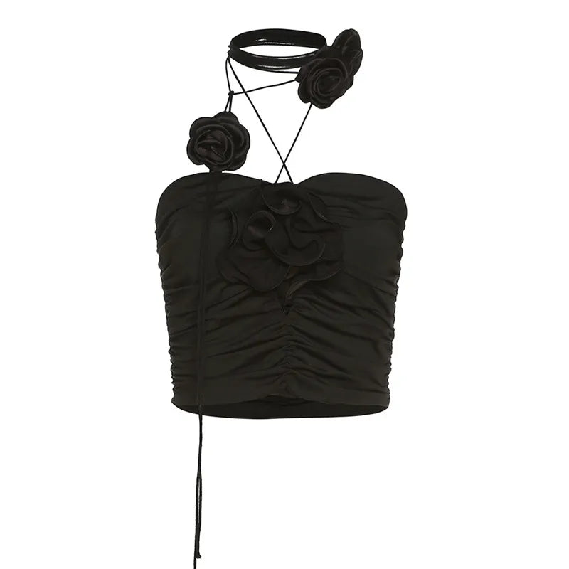 Black Rose Crop Top