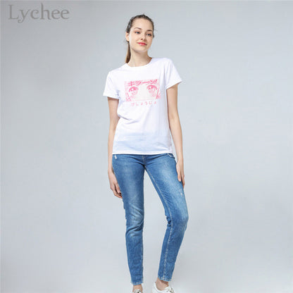 Cute Japanese Anime Girl Cartoon Pastel Short Sleeve T-shirt