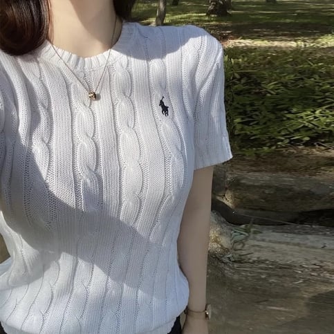 White Horse Embroidery Short Sleeve Shirt