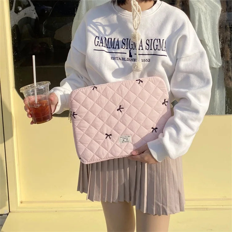 Bow Padded Sleeve Laptop Bag