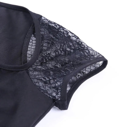 Black Bandage Ribbon Bow Lace Crop Top