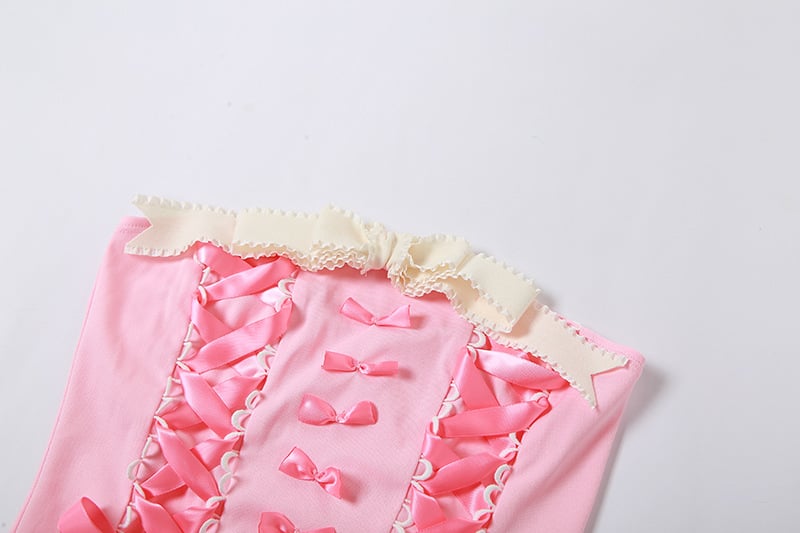 Pink Bow Corset Top