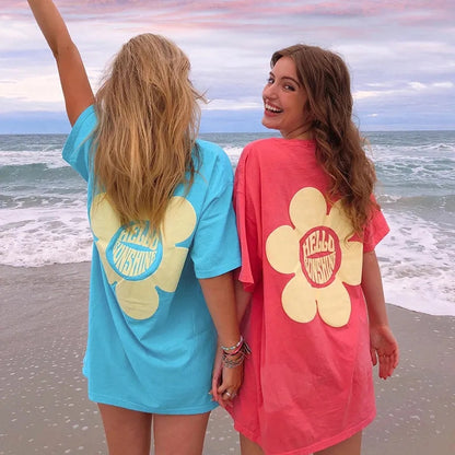 Sunflower Print Short Sleeve T-shirt