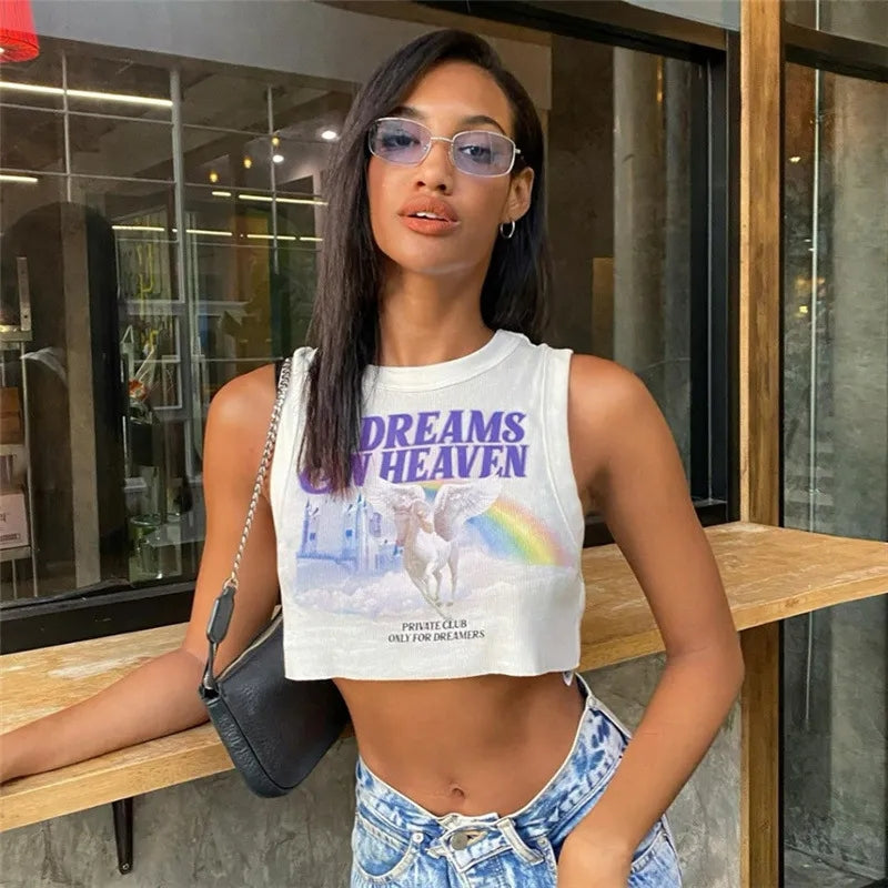 Unicorn Print Tank Top