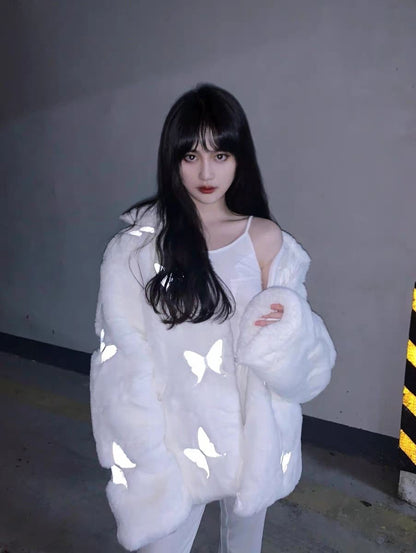 Fluffy Butterfly Parka Jacket