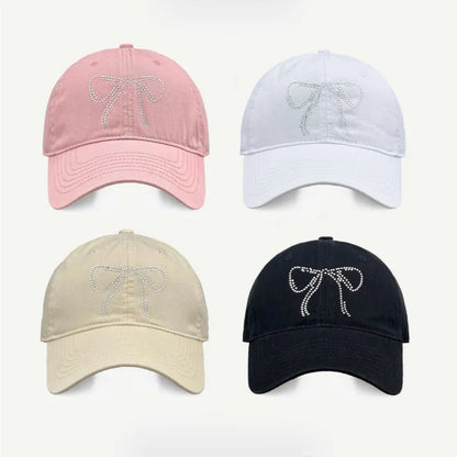 Bow Ribbon Rhinestone Baseball Cap