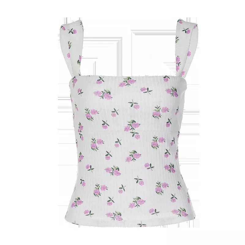 Vintage Floral Print Tank Top
