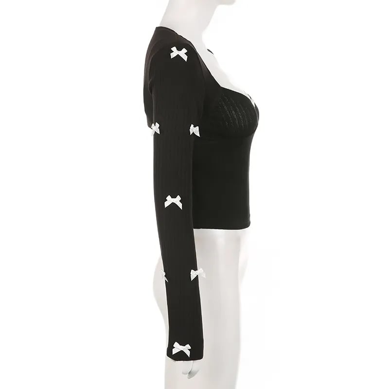 2PCS Patchwork Bow Lace Camisole + Knit Cardigan