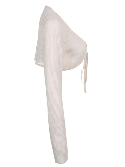 Y2K Crochet Long Sleeve Shrug