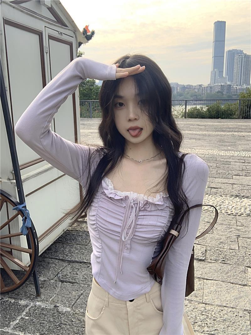Purple Lace Crop Top