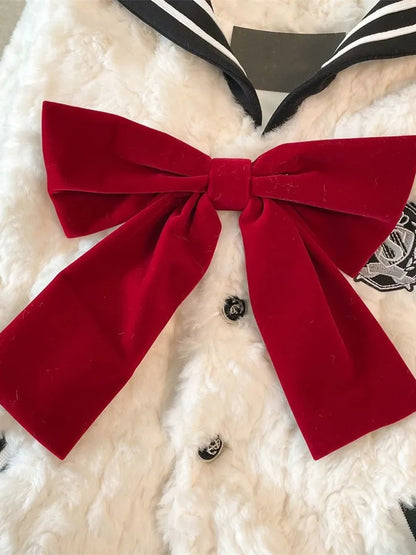 Japanese Sailor Fluffy Bow Knot Jacket