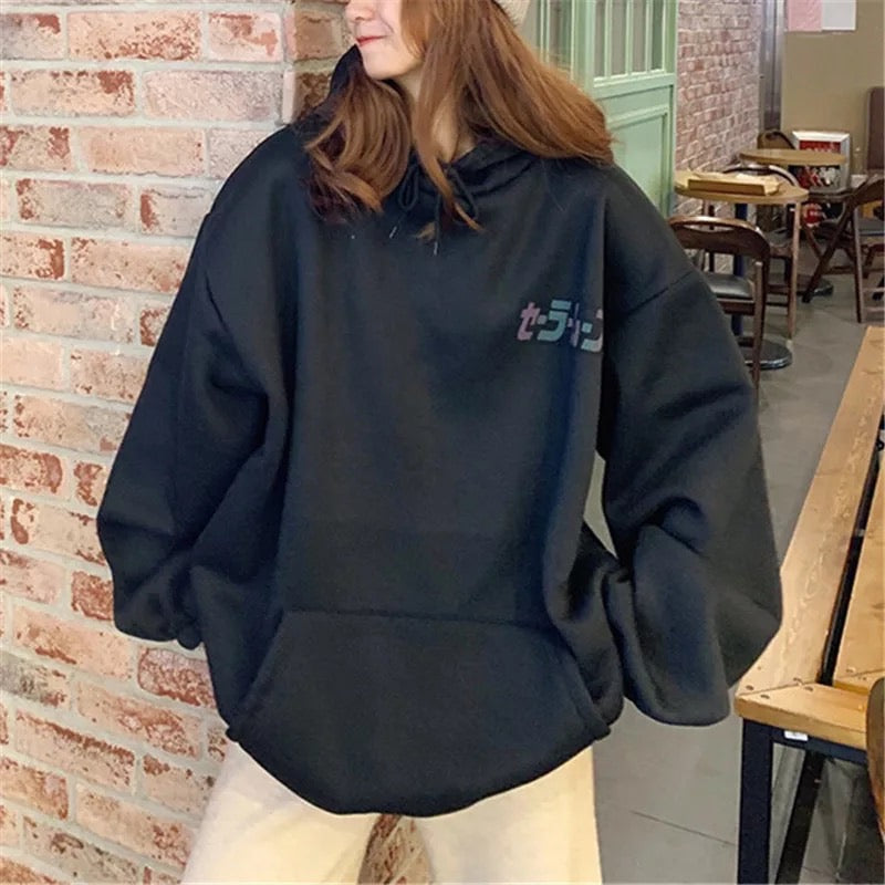 Anime Girl Japanese Print Glow in Dark Sweater