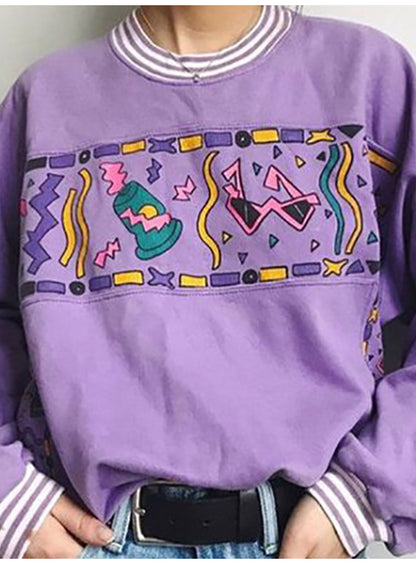 Cute 90s Vintage Purple Aesthetic Oversized Loose Sweatshirt Sweater Pullover Hoodie Autumn Casual E-Girl Kawaii Korean Japanese Harajuku Streetwear
