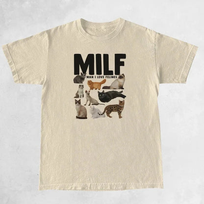 Cat Print Short Sleeve T-shirt