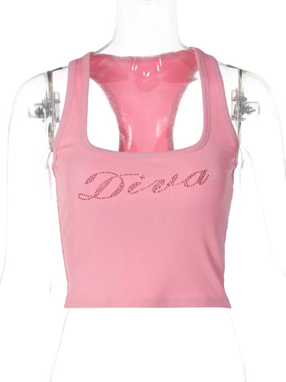 Pink Diva Rhinestone Tank Top