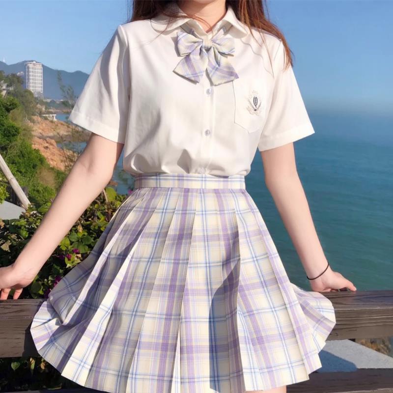 Purple Black Pleated Plaid Skirt Mini High Waisted School Girl Cosplay Sailor E-Girl Kawaii Korean Japanese Harajuku Streetwear