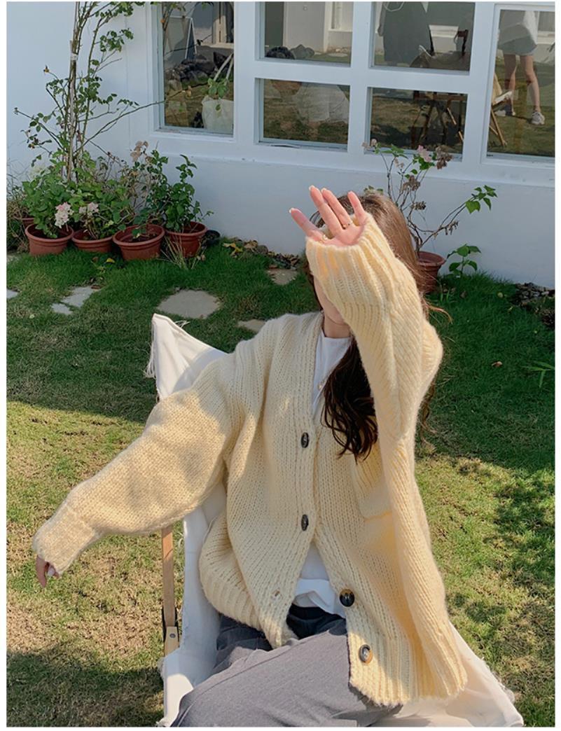 Yellow Loose Cardigan