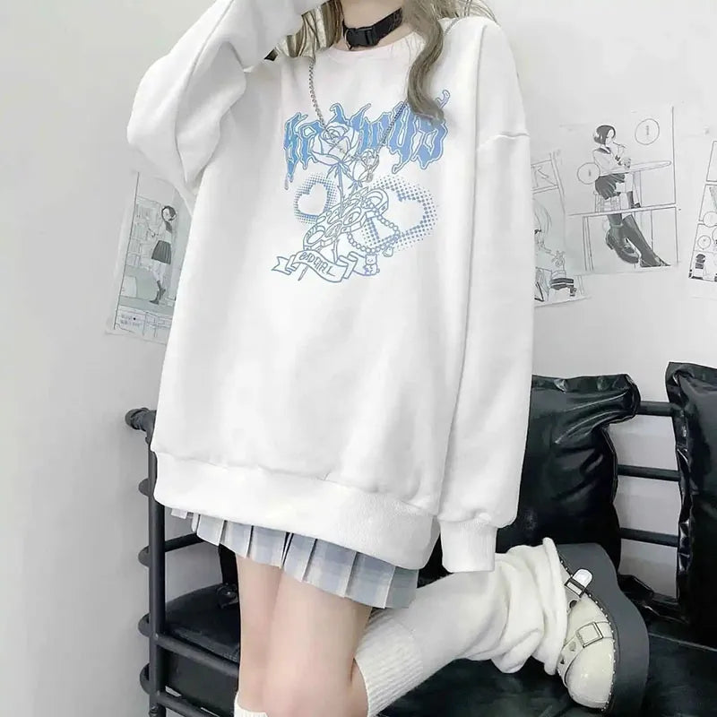 Knuckle Ring Bad Girl Print Sweater