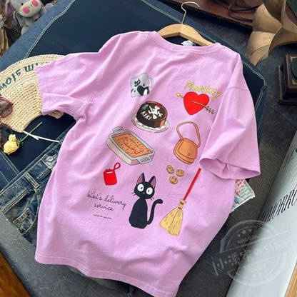 Cat Anime Short Sleeve T-shirt