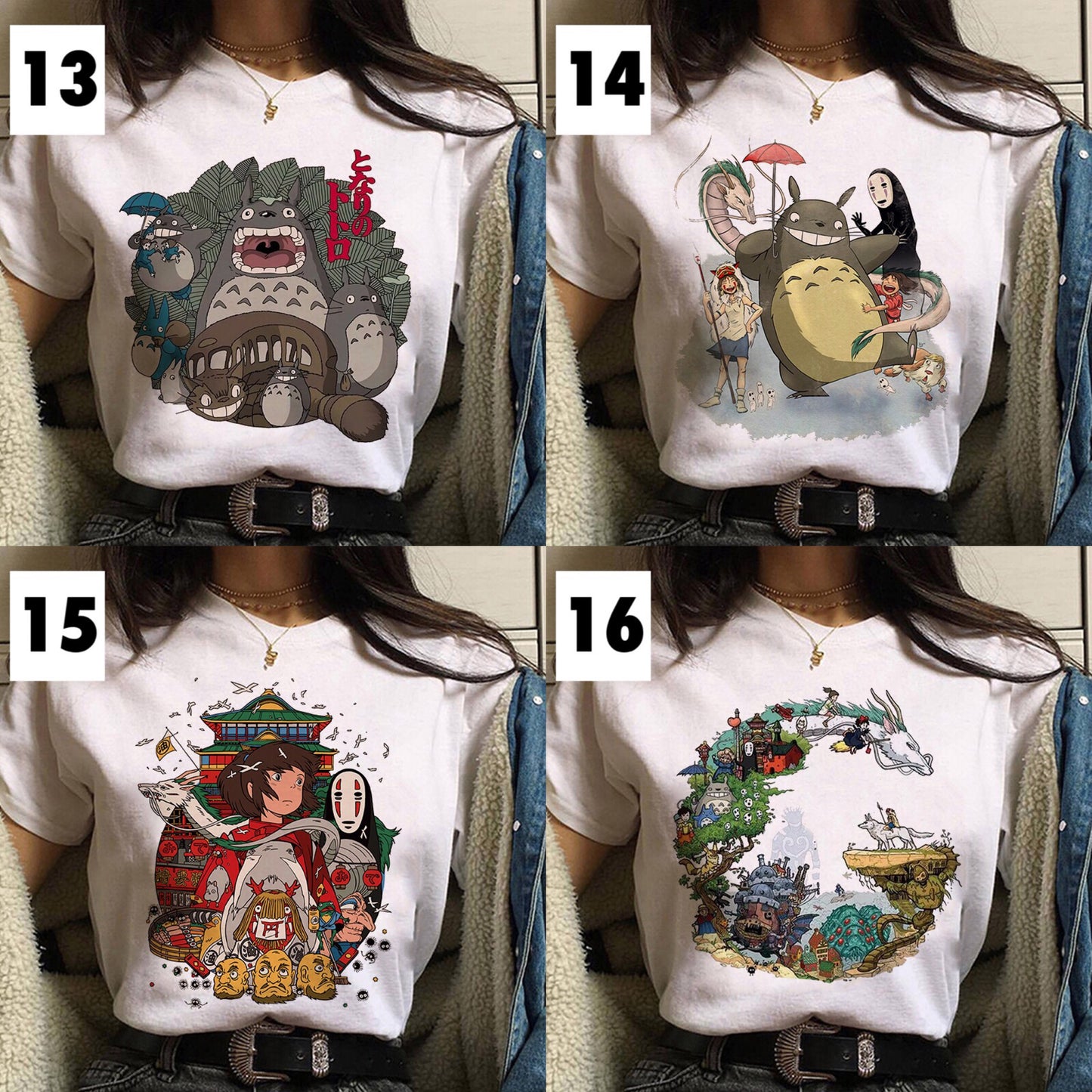 Japanese Anime Cartoon Print Loose Casual Short Sleeve Shirt T-shirt