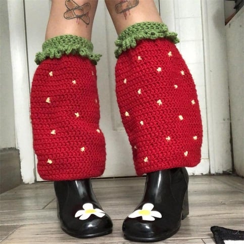 Strawberry Crochet Leg Warmers