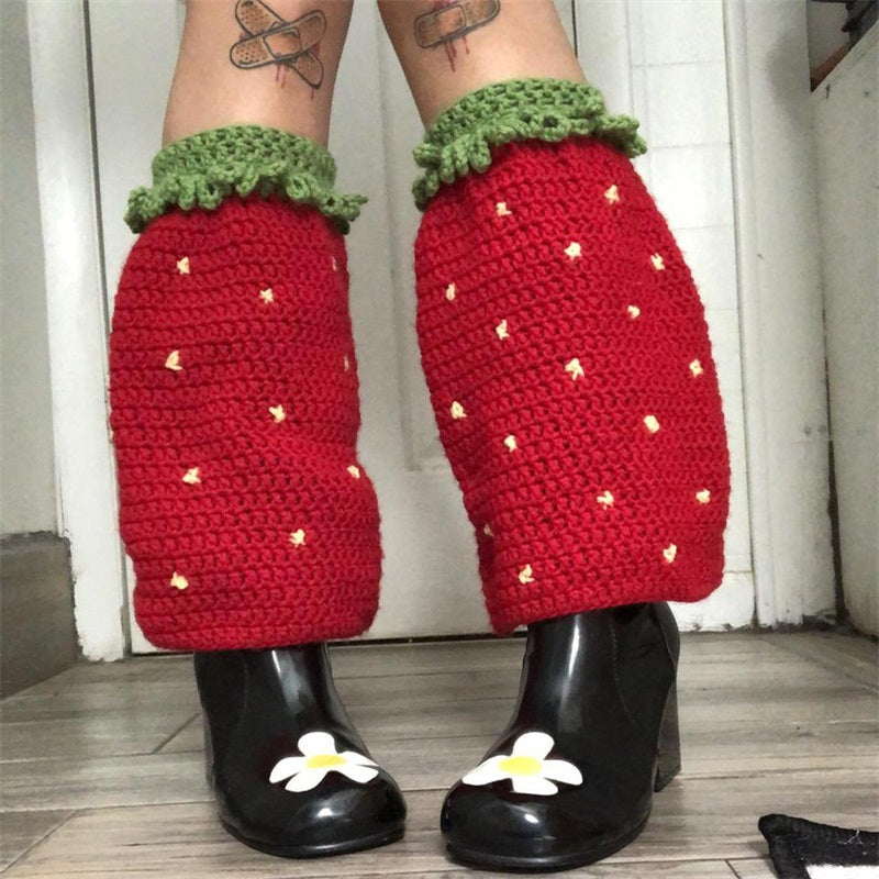 Strawberry Crochet Leg Warmers