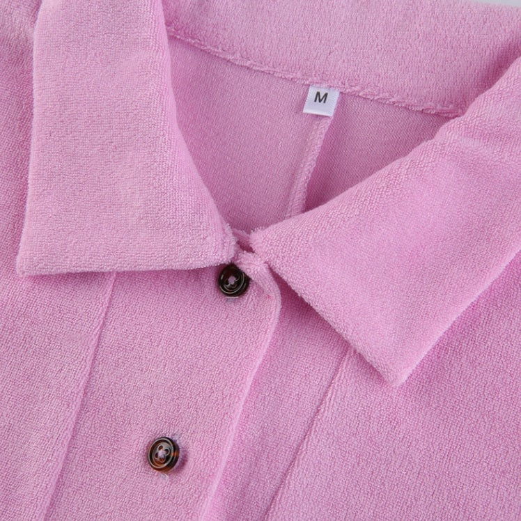 Pink Button Up Romper