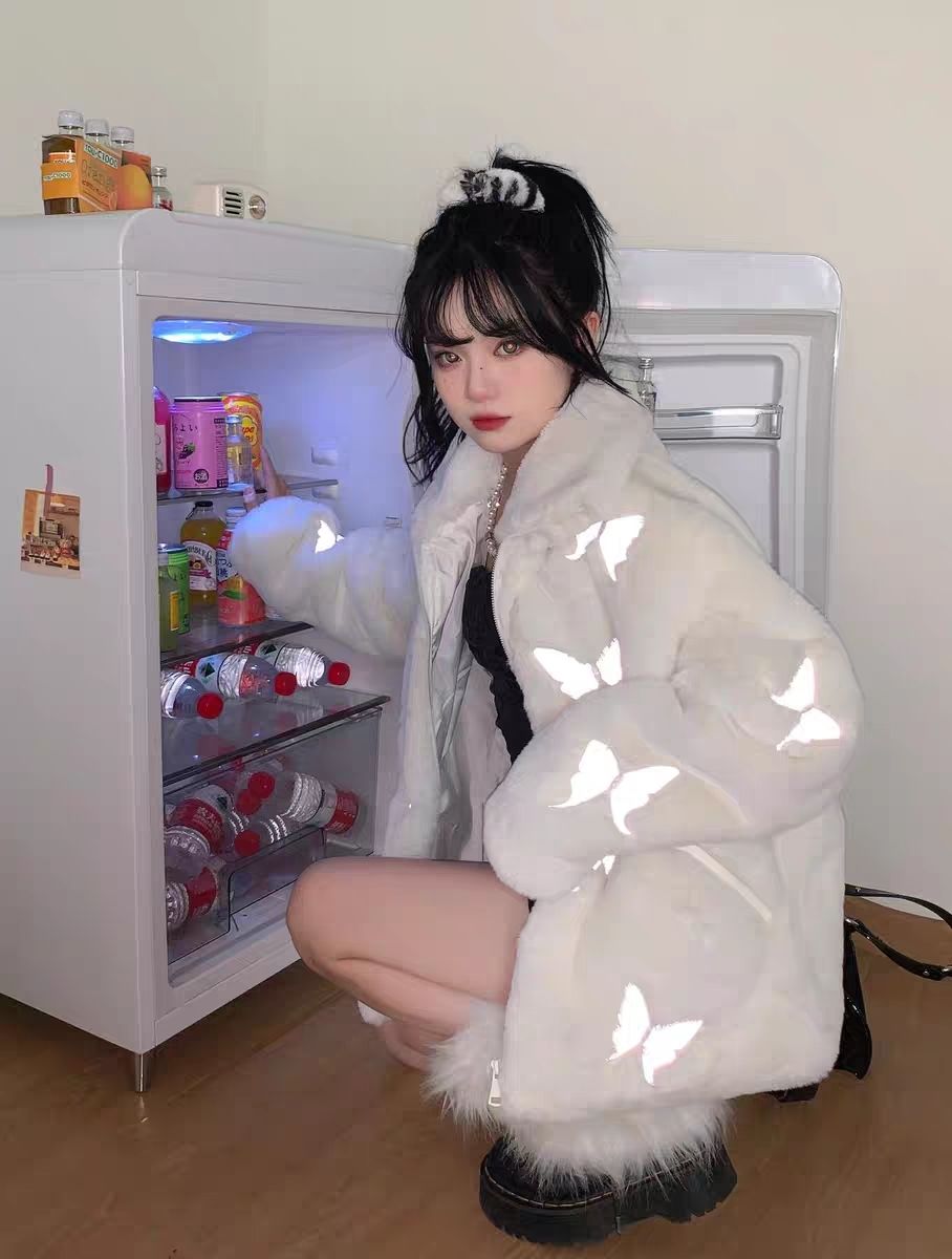 Fluffy Butterfly Parka Jacket