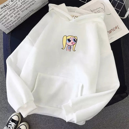 Cute Girl Embroidery Cartoon Sweater Pullover Hoodie Knit Long Sleeve Sweatshirt E-Girl Kawaii Korean Japanese Harajuku Retro Streetwear Aesthetic