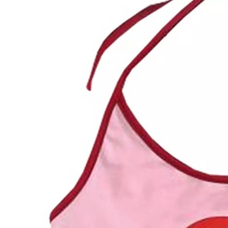 Pink Love Heart Print Halter Backless Spaghetti Strap Camisole Crop Top Summer Aesthetic Casual E-Girl Kawaii Korean Japanese Harajuku