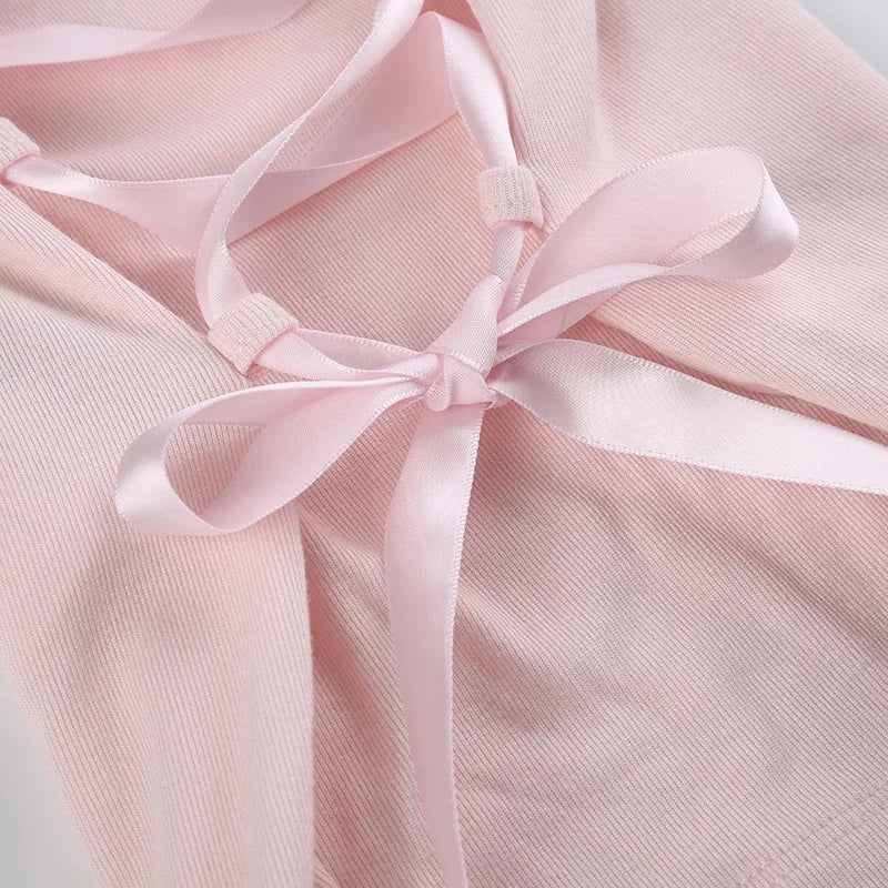 Pink Ribbon Bow Long Sleeve Shirt