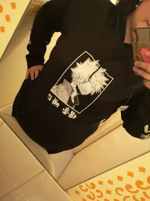 Japanese Anime Superhero Cartoon Print Hoodie