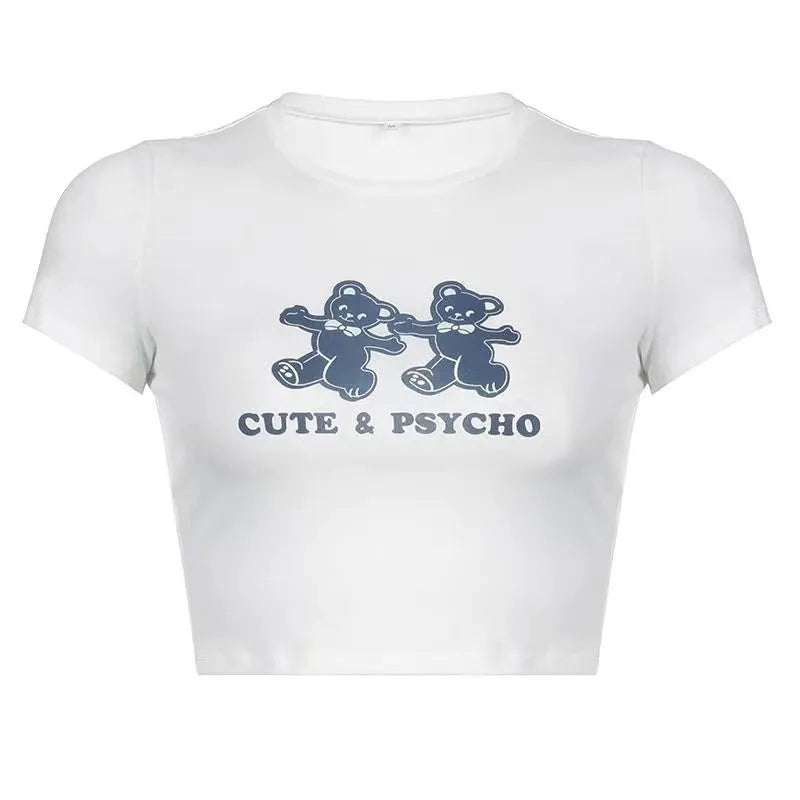 Bear Print Crop Top