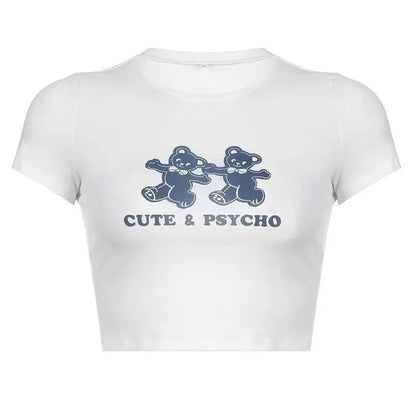 Bear Print Crop Top