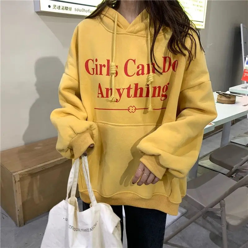 Girls Letter Print Oversized Hoodie